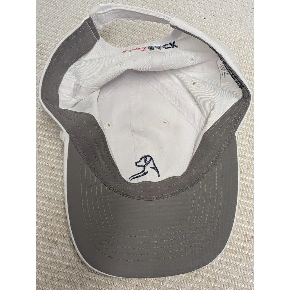 Rhoback Performance Hat White Ripstop Adjustable Strapback Golf Cap U00278 EUC